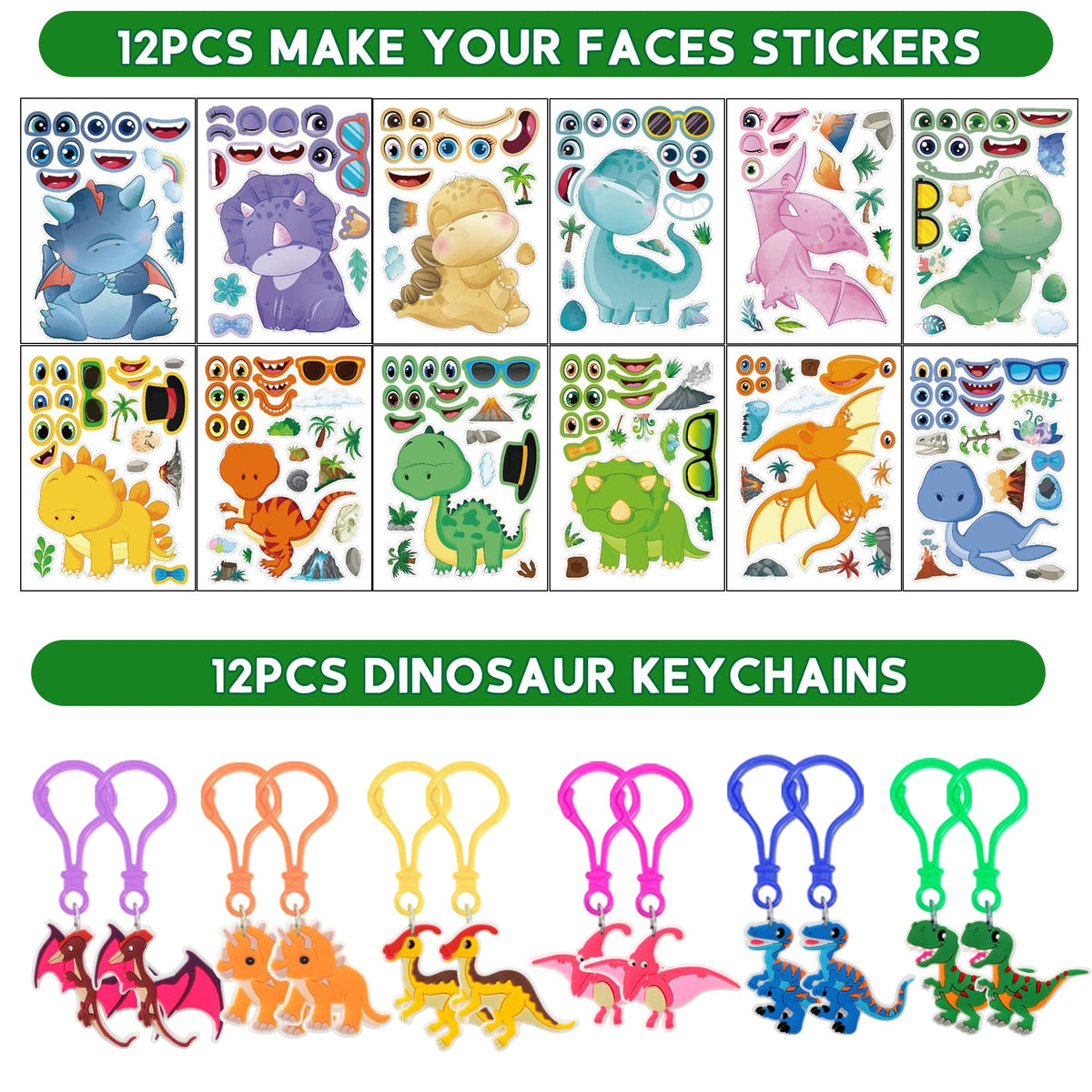 PLOUGVI 320PCS Dinosaur Birthday Party Decorations Favors Supplies, Dino Goodie Bags Fillers