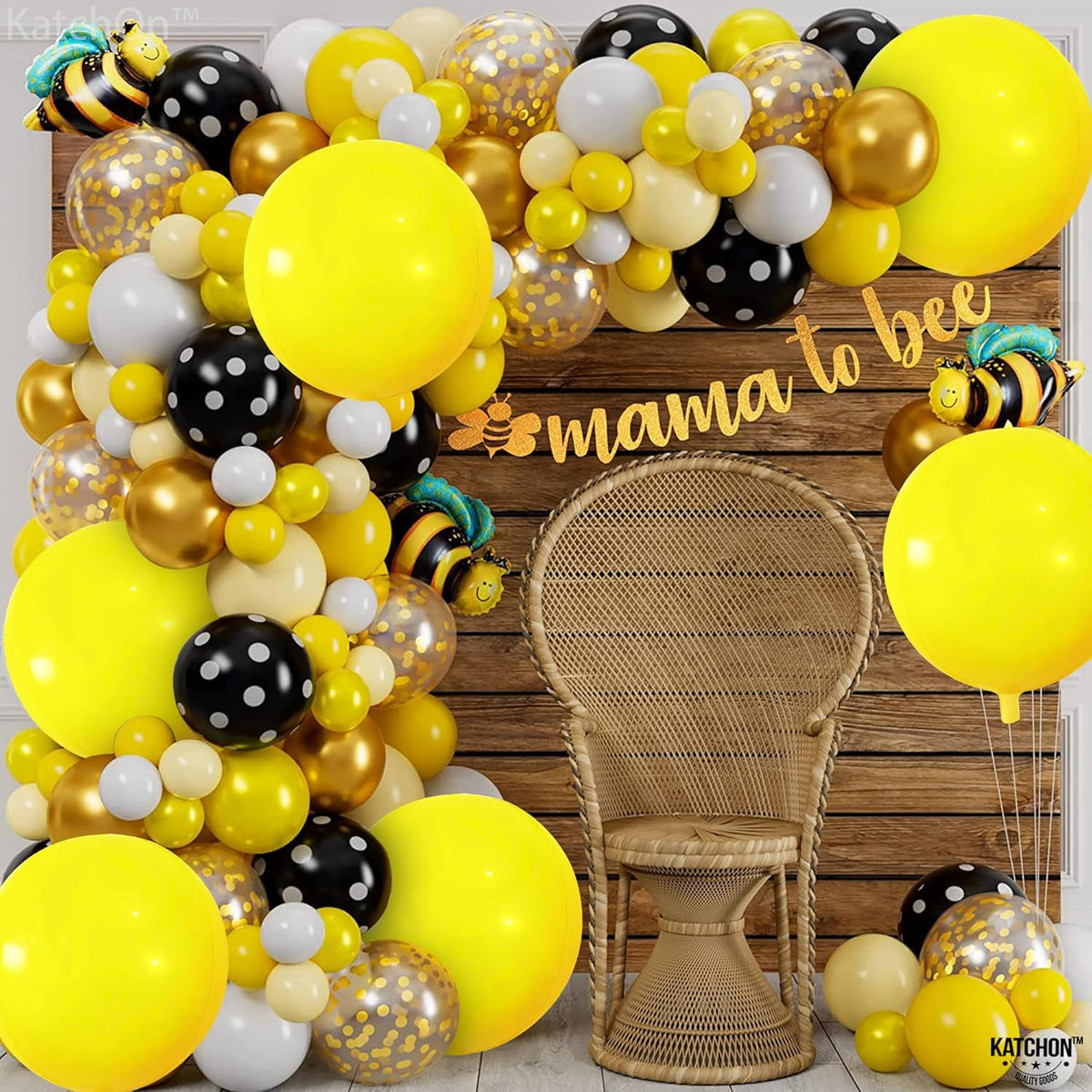 KatchOn Huge Mylar Balloons - 22 Inch, Pack of 6 | Large Yellow Foil Balloons for Sunflower