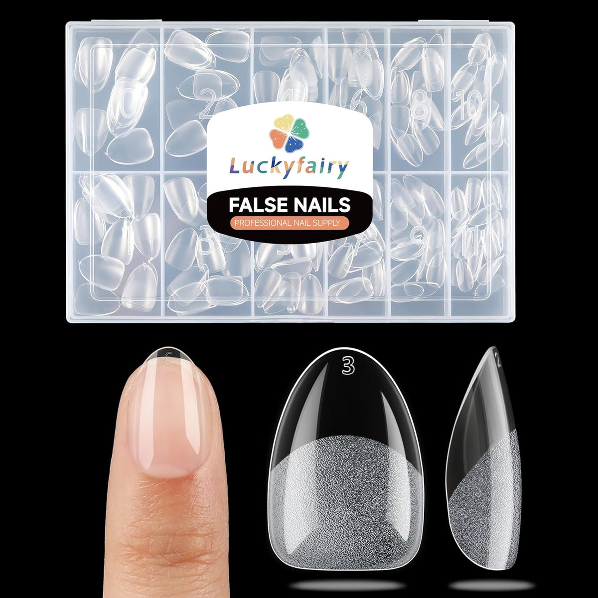 Extra Short Almond Nail Tips, 240pcs Soft Gel Pre-Shaped Acrylic Fake Nails, Half Matte Full Cover