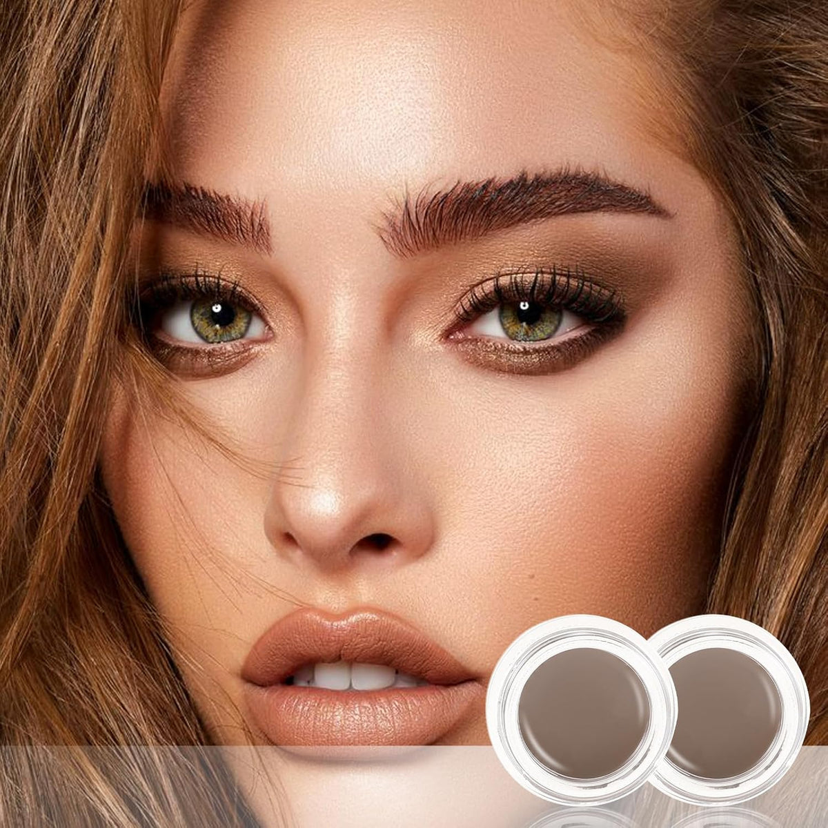 Boobeen 2 Pcs Eyebrow Pomade Cream, Waterproof Brow Pomade Gel High Pigmented Long-lasting for