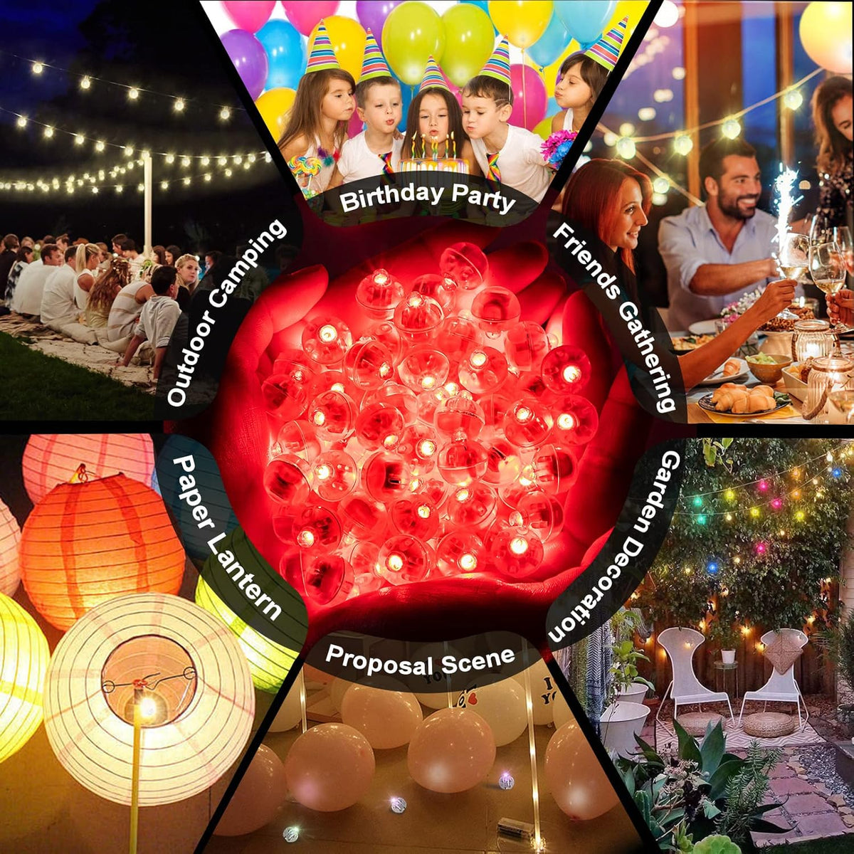 200pcs Red LED Balloon Lights, Mini Led Lights Small Round LED Ball Lamp for Paper Lantern Balloons