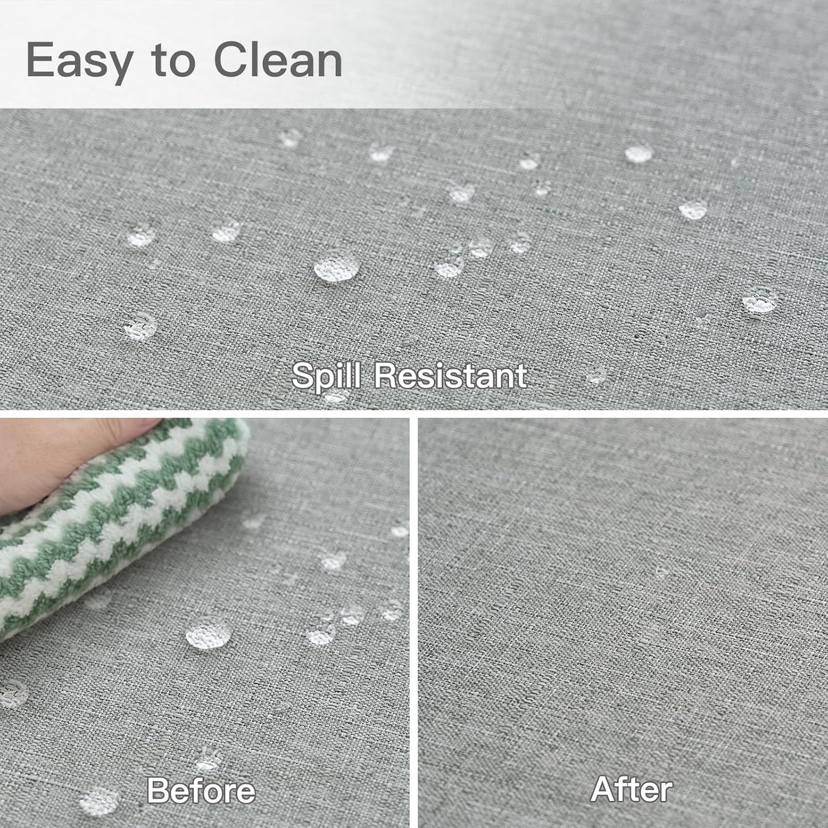 maxmill Linen Textured Tablecloth Spill-Proof Stainproof Wrinkle Free Washable Fabric Table Cloth
