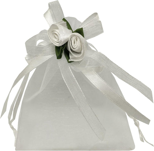 Ankirol 50pcs Sheer Organza Favor Bags For Wedding 3.8x4.8'' Gift Bags Samples Display Drawstring