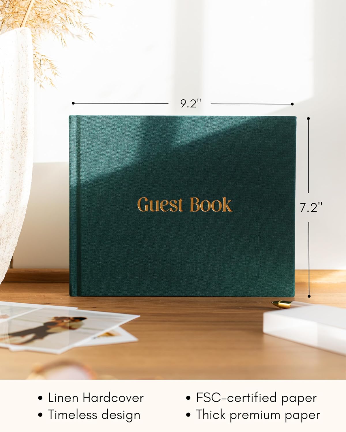Lamare Wedding Guest Book – Elegant Guest Book for Party, Baby Shower Guest Book & Polaroid Guest