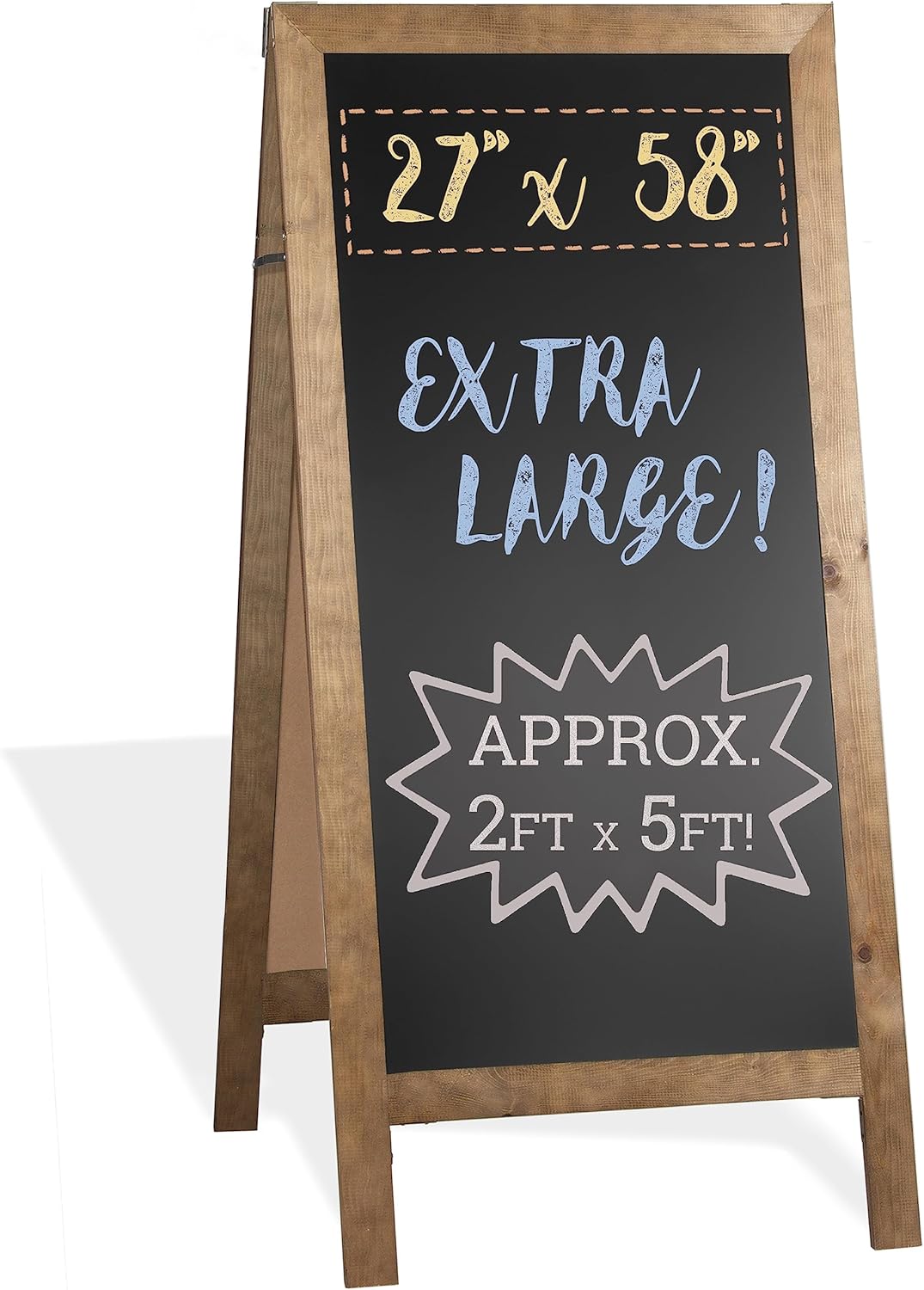 Ilyapa A-Frame Chalkboard Sidewalk Sign - 58 x 27 inches, Folding Standing Sandwich Sign
