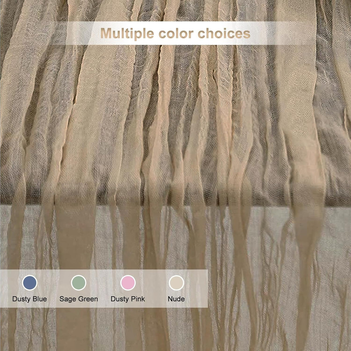 6 Pack Khaki Cheesecloth Table Runner 35x120 Inch 10Ft Rustic Gauze Cheese Cloth Table Runner Sheer