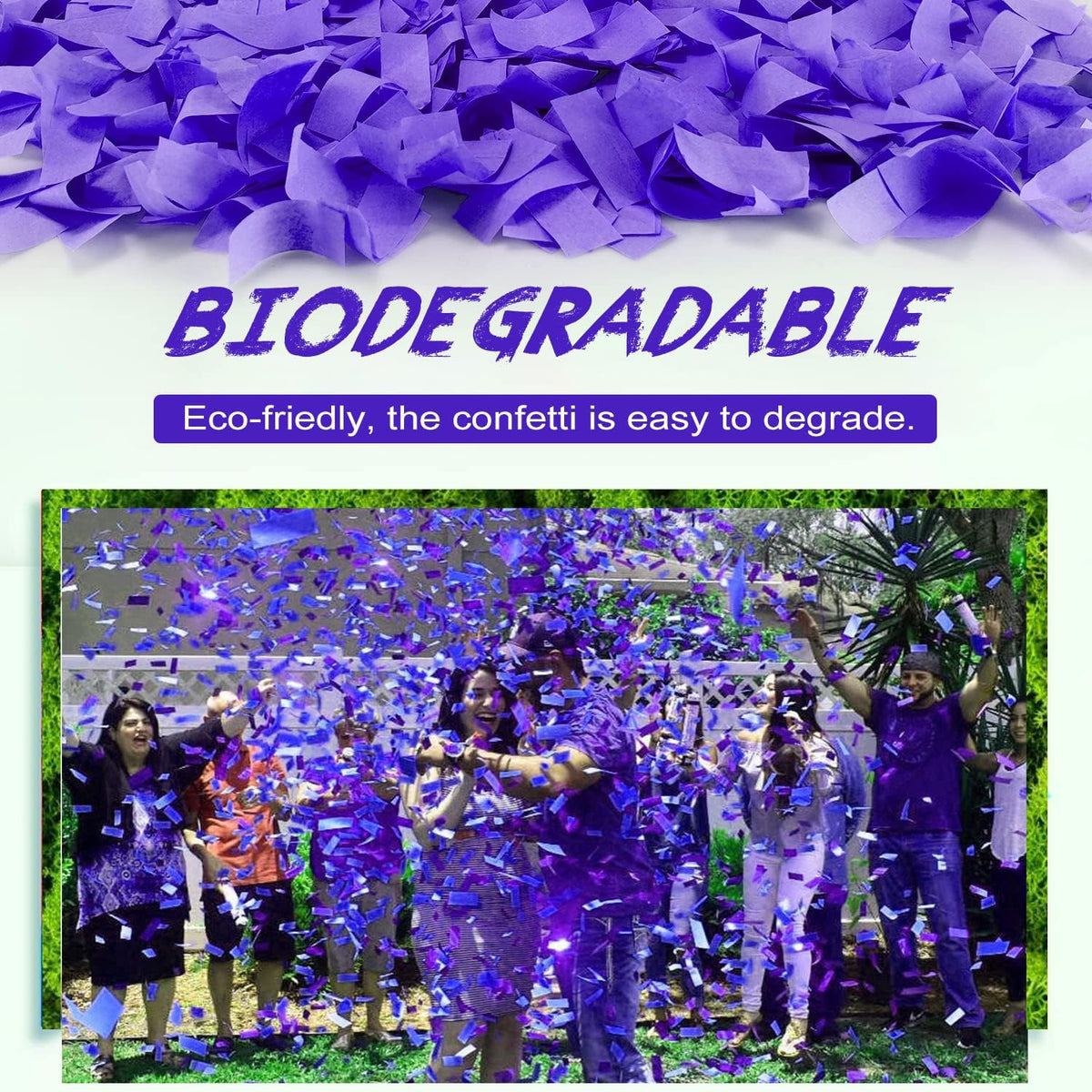 Violet Confetti Poppers, 15 Inch Purple Party Poppers, Air Powered Confetti Gun for Birthday