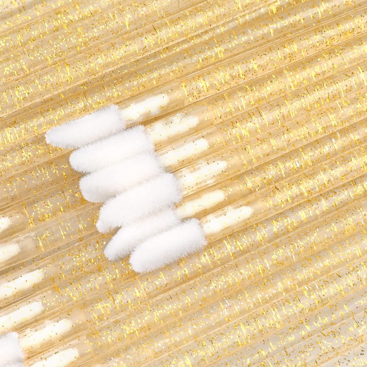 100PCS Glitter Crystal Lip Brush, Disposable Lip Brushes Lip Gloss Applicators Lipstick Gloss Wands