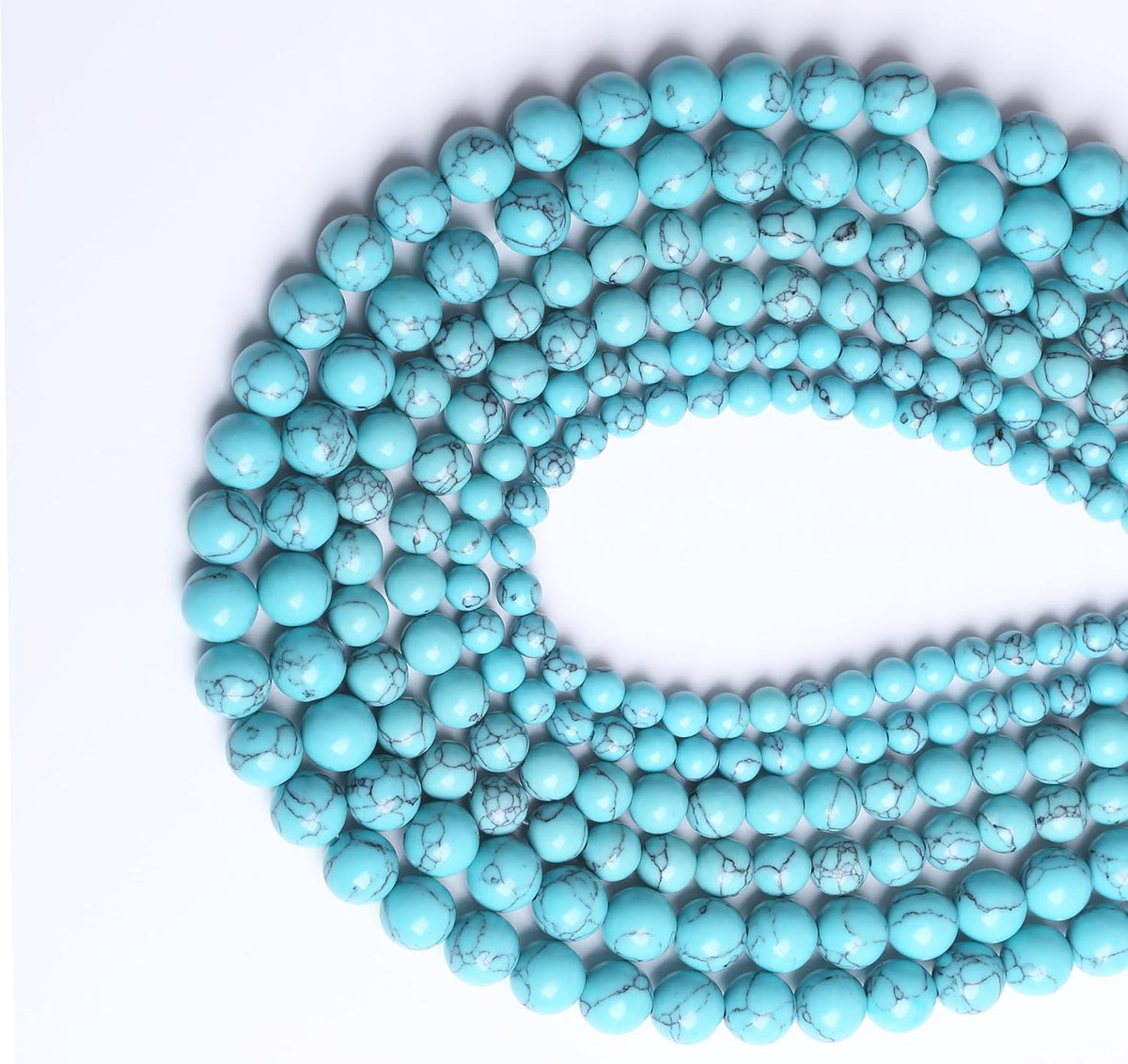 Lake Blue Turquoise Stone Beads Gemstone Round Crystal Energy Jade Beads Stone Beads for Jewelry