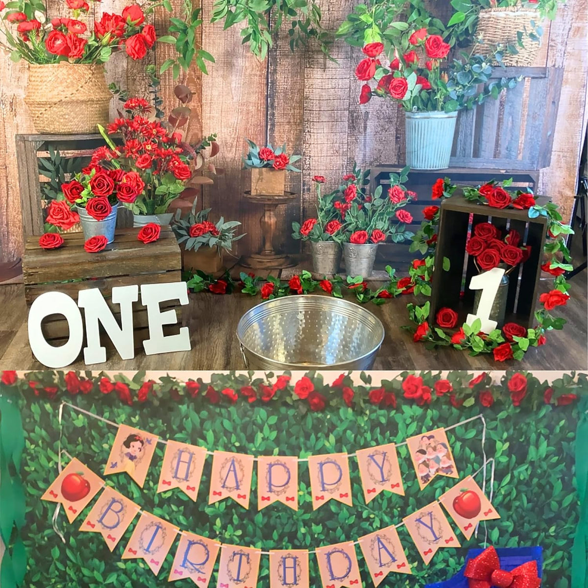 UKELER 2 Pack 14FT Artificial Rose Vines Red Flower Garland Artificial Rose Flowers with Green