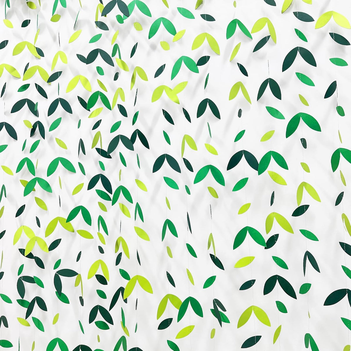 52 Ft Spring Summer Theme Green Paper Leaf Garland Hanging Leaves Streamer Banner for Green