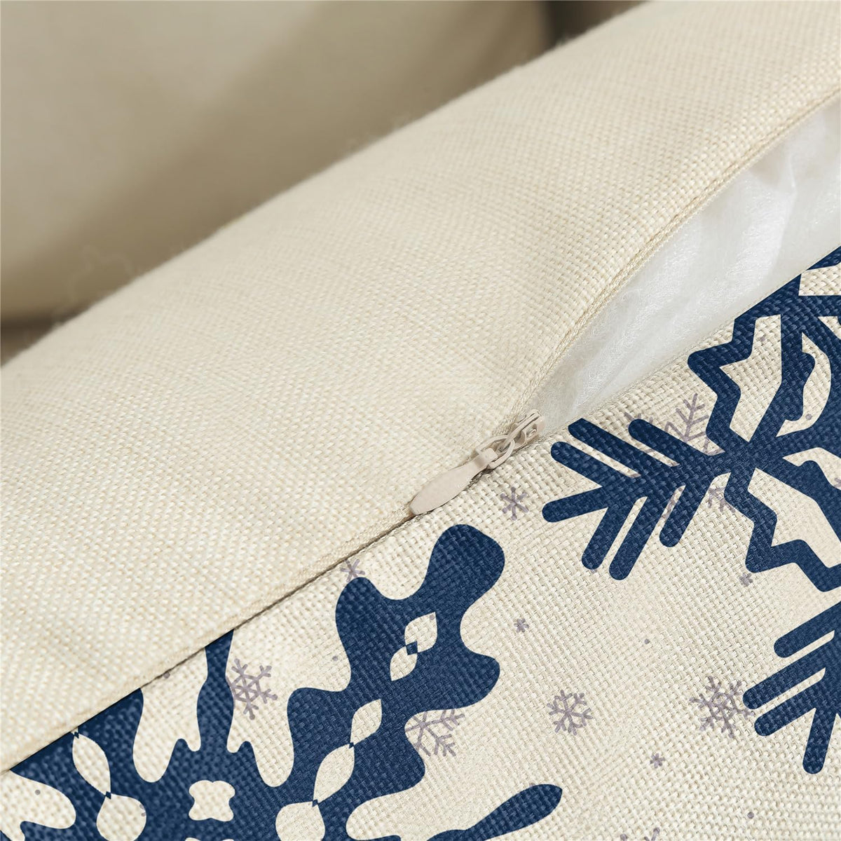 Christmas Pillow Covers 18x18 Blue Christmas Decorations Snowflake Reindeer Throw Pillow Covers
