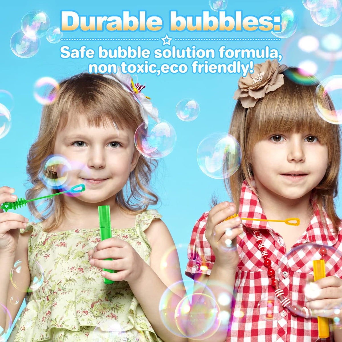 Letapapa Bubble Wand, 200 Pcs Mini Bubble Wands Bulk in 10 Colors, Bubble Party Favors for Kids