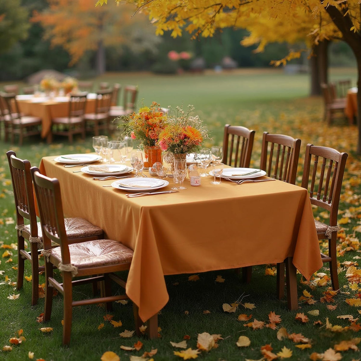 sancua 2 Pack Tablecloths Rectangular 60x102 Inch, Thanksgiving Table Cloths Rectangle for 6 Foot