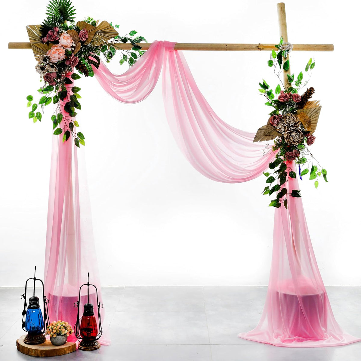 VDS Pack of 1 Panel (30 Inch X 30 Feet) Wedding Arch Draping Fabric Sheer Chiffon Fabric Drapery