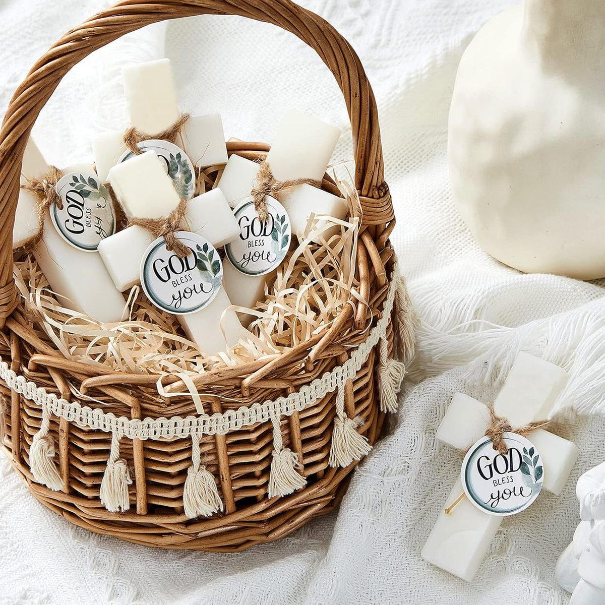50 Pcs Cross Soap Baptism Favors, Baby Baptism Favor Scented Soap First Communion Gifts for Guests