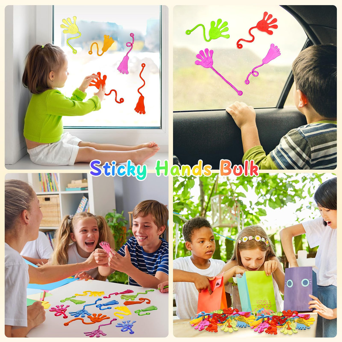 Sticky Hands Bulk 30 PCS Party Favors for Kids 4-8,8-12 Year Stretchy Sticky Hand Feet Goodie Bags