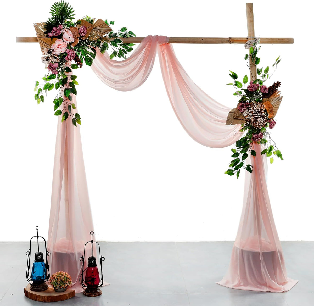 VDS Pack of 1 Panel (30 Inch X 50 Feet) Wedding Arch Draping Fabric Sheer Chiffon Fabric Drapery