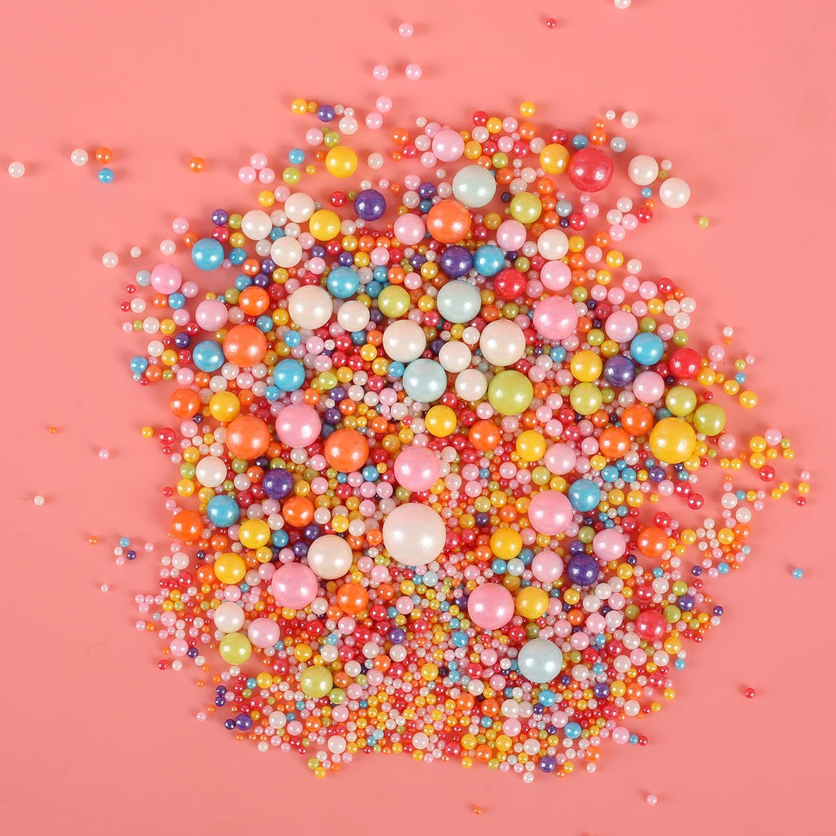 Kasvan Mixed Pearl Sugar Sprinkles - Edible Candy Pearls 130g/4.58 Oz, Mix Size, Baking Cake