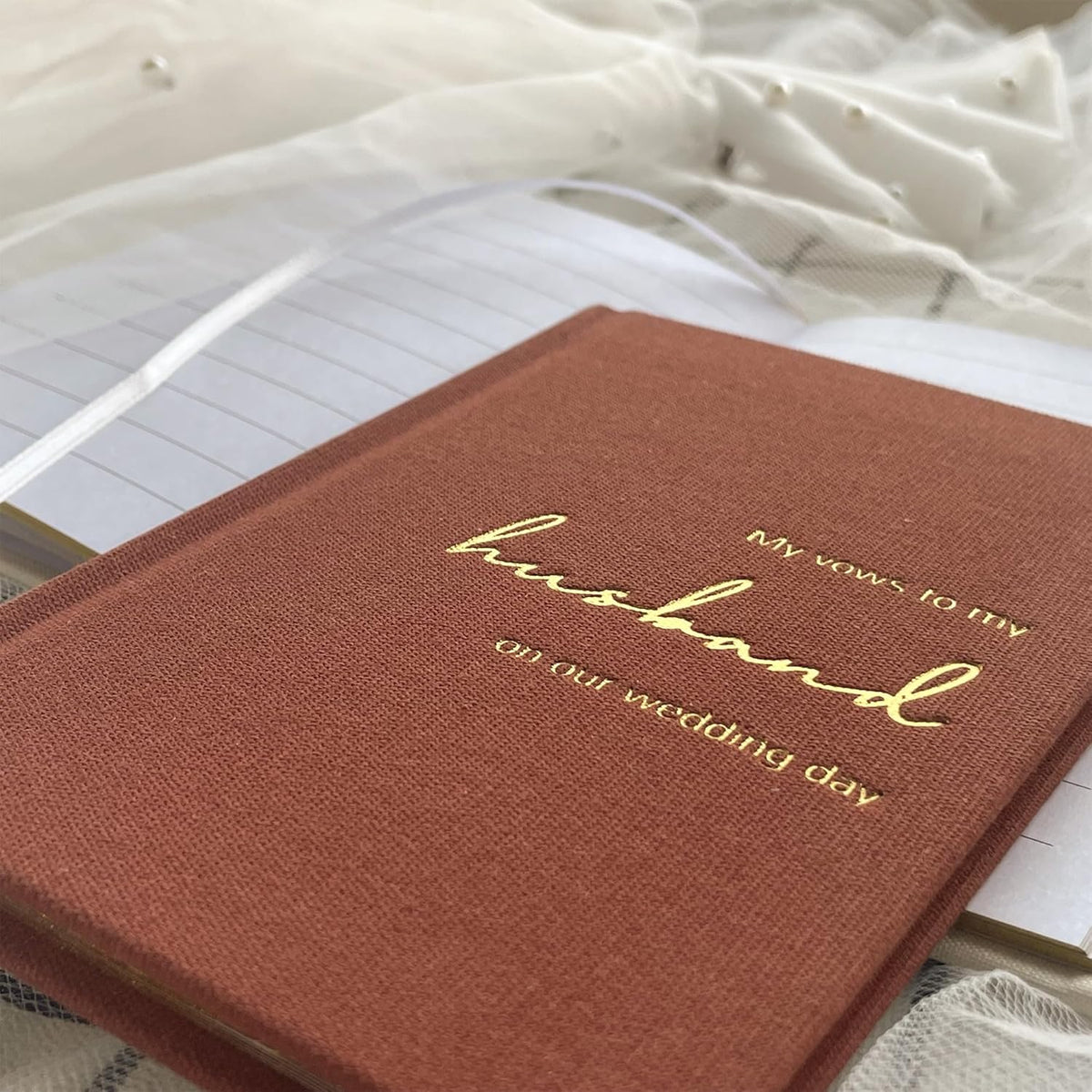 Vow Books His and Hers Set of 2 Canvas Linen Wedding Vow Books Husband and Wife Hard Cover Vow