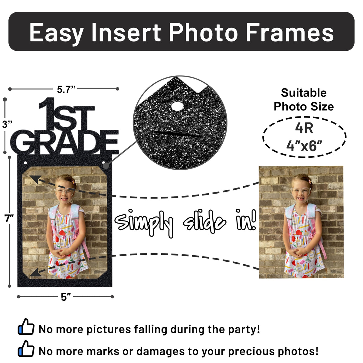 PartyHooman Graduation Photo Banner K-12, Kindergarten to 12th Grade for Middle/Junior, High/Senior