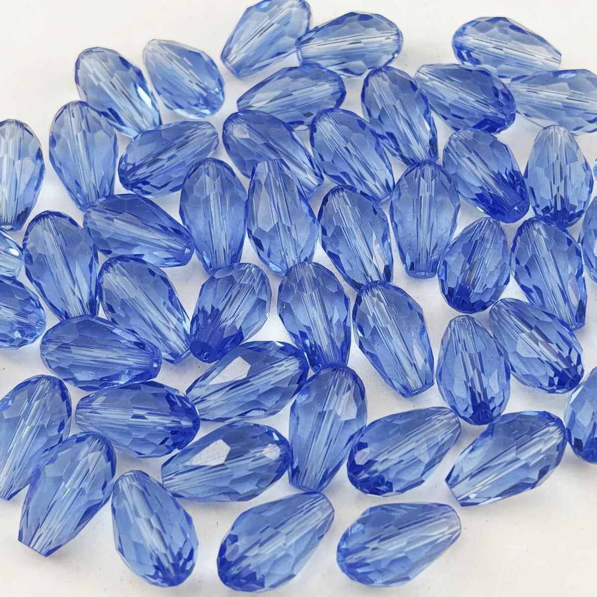 200pcs 3x5mm Teardrop Crystal Glass Beads for Jewelry Making, Faceted Vertical Hole Teardrop Glass