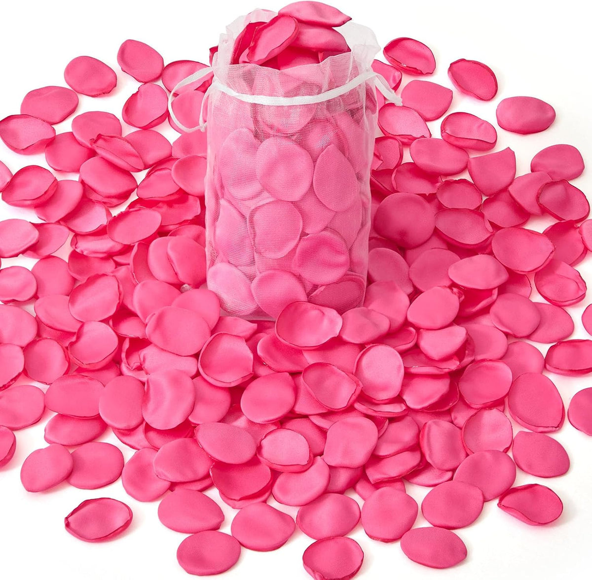 Alecono 400Pcs Silk Rose Petals, Faux Hot Pink Petals for Wedding Proposal Flower Girl Basket