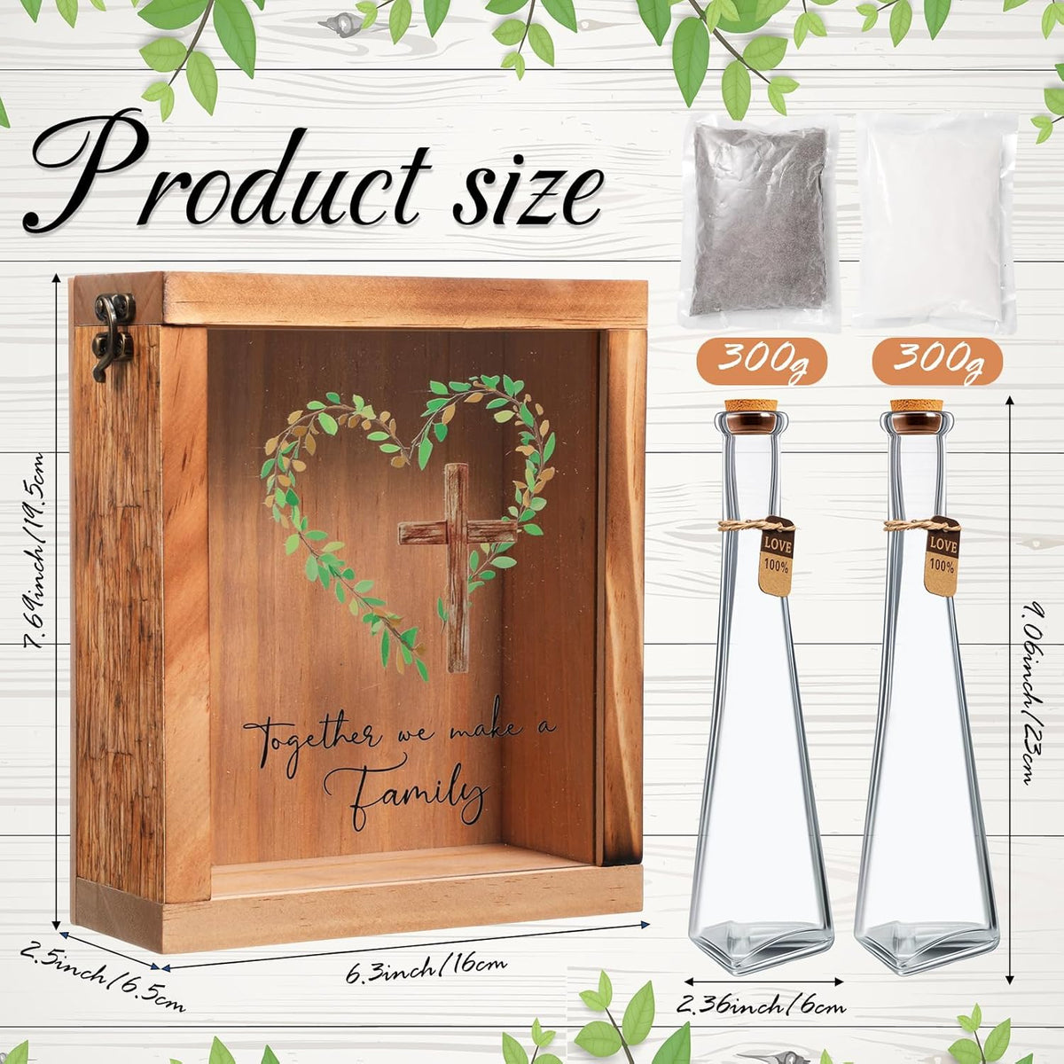 Blosssound Unity Sand for Wedding Ceremony Set Christian Together We Make a Family Unity Sand