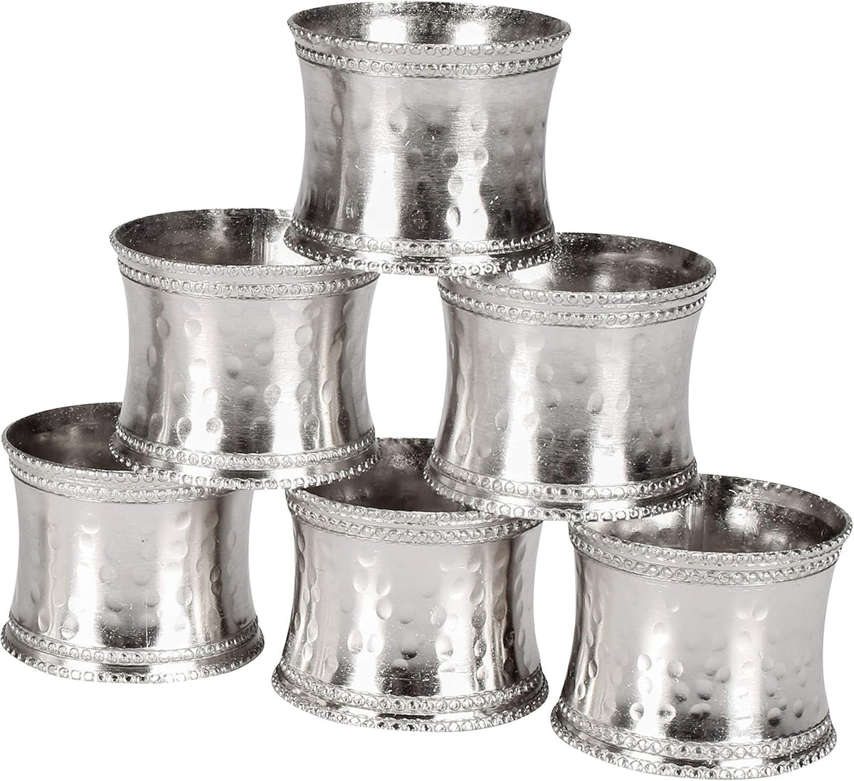 Silver Napkin Rings Set of 12, Heavy Duty Metal Napkin Holder Buckles, Fall Thanksgiving Christmas