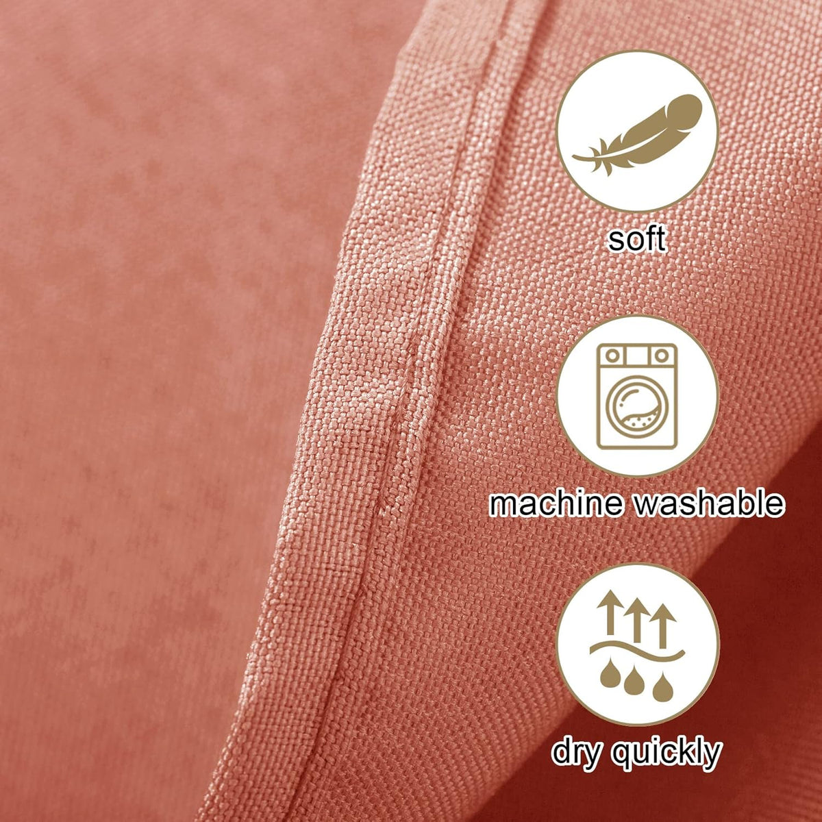 Ascoza 2pack 120 Inch Dusty Pink Round Tablecloth in Washable Polyester Fabric for