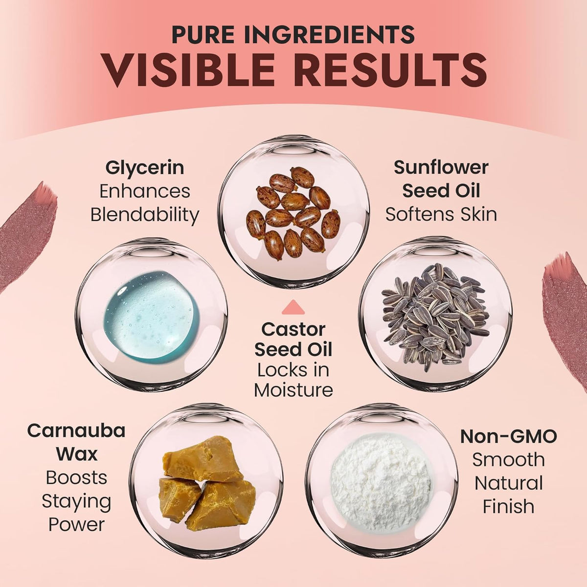 Organic Blush Tube, Cabernet - 100% Natural Vegan Cream Blush Sticks, Multi-Use Bronzer, &
