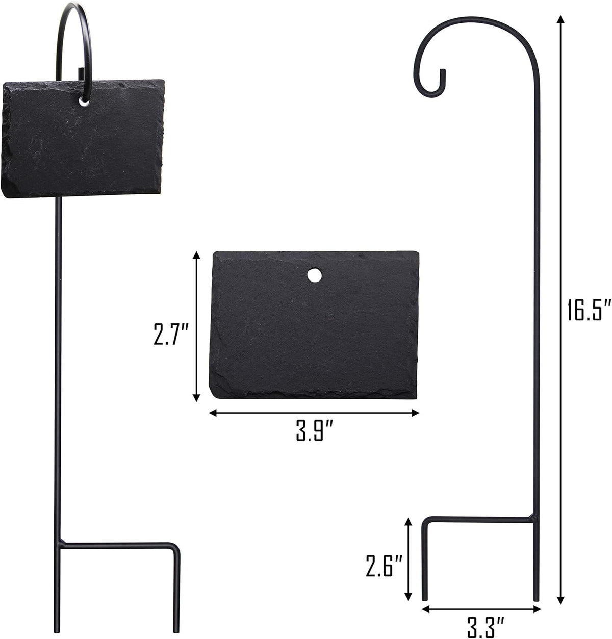 FORUP Plant Labels, 10pcs Garden Markers Signs Labels, Weatherproof Reusable Natural Slate Hanging