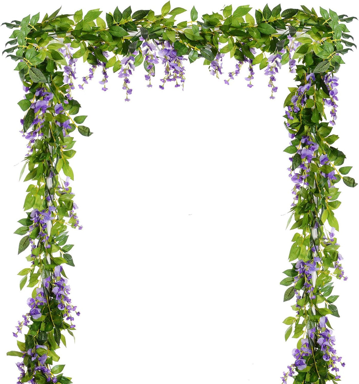 DearHouse 4Pcs 6.6Ft/Piece Artificial Flowers Silk Wisteria Garland Artificial Wisteria Vine Rattan