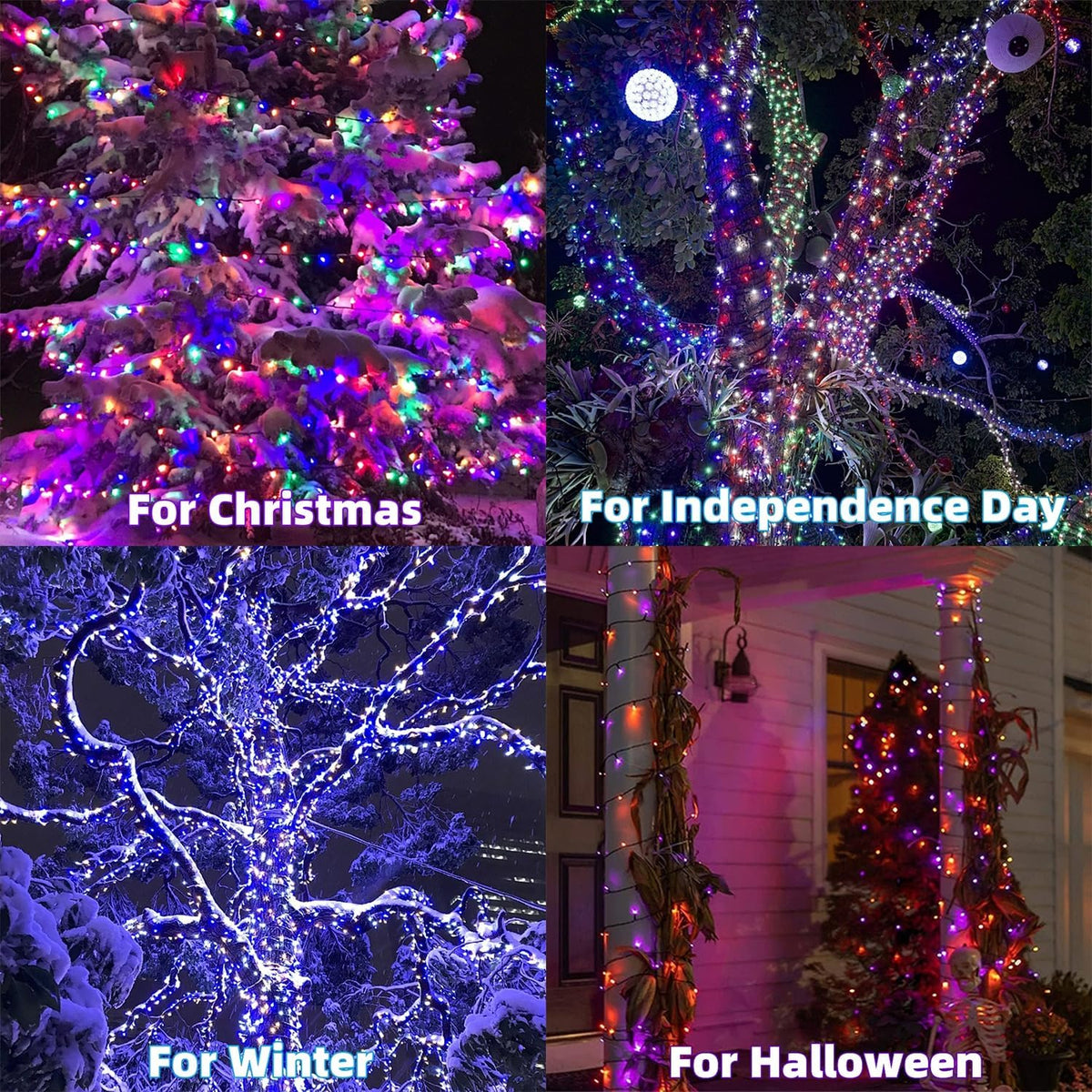 LJLNION 98.5ft Christmas Lights Color Changing with Remote, 300 LED RGB Fairy String Lights