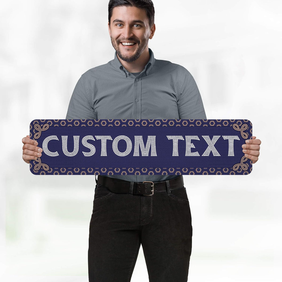 Custom Sign, Custom Street Sign, 11 Font Colors, 13 Font Styles, 4 Hole Options, 22 Sizes, 8x32