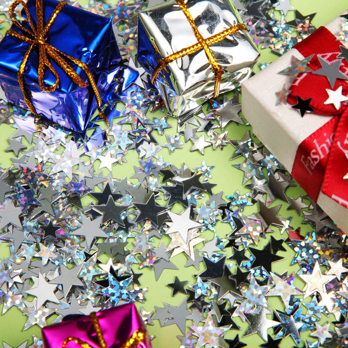 Hestya 60g Star Confetti Glitter Table Confetti Metallic Foil Stars for Party Wedding Festival