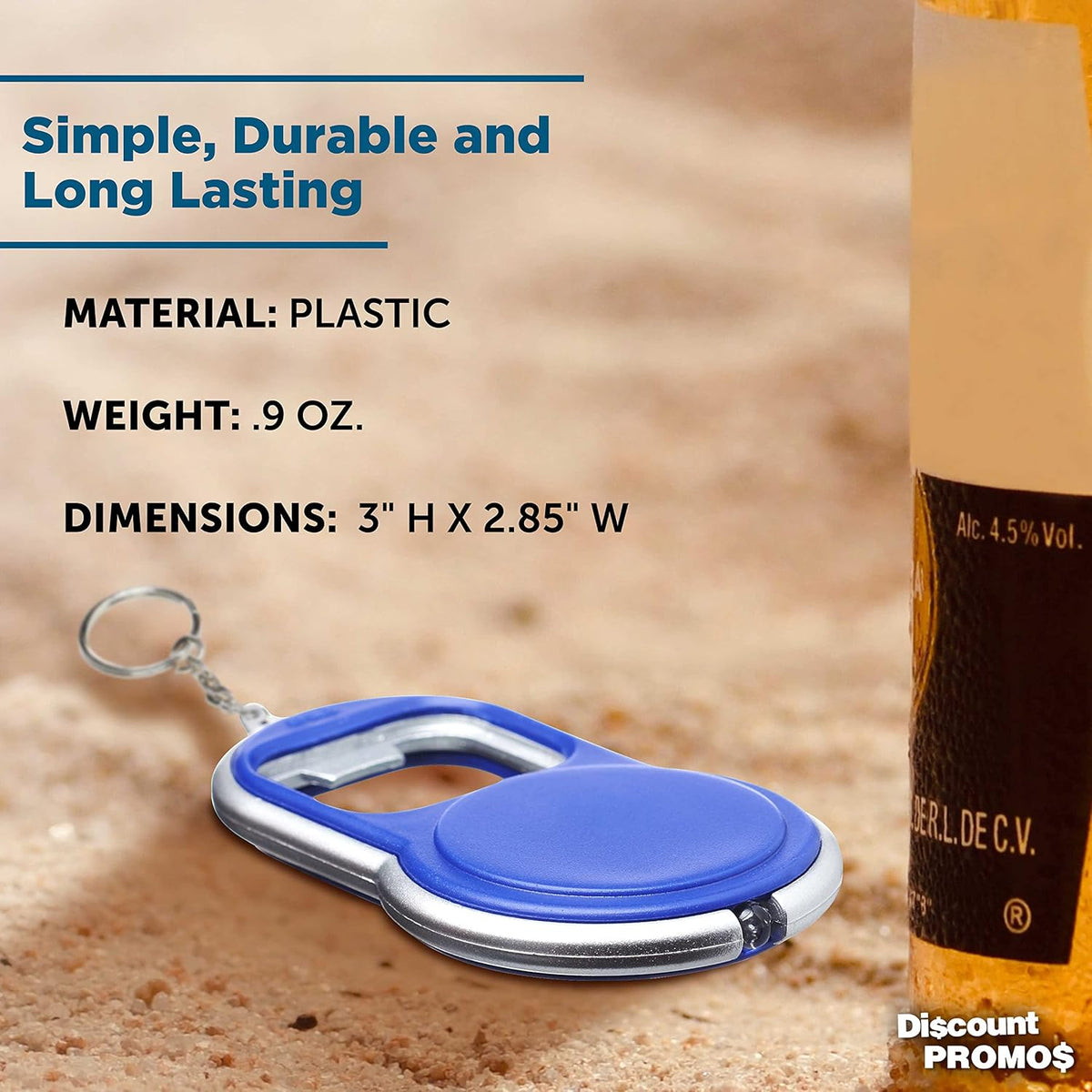 Bottle Opener & LED Keychains Set of 10, Bulk Pack - Perfect for Tradeshows, Party Favors, Other