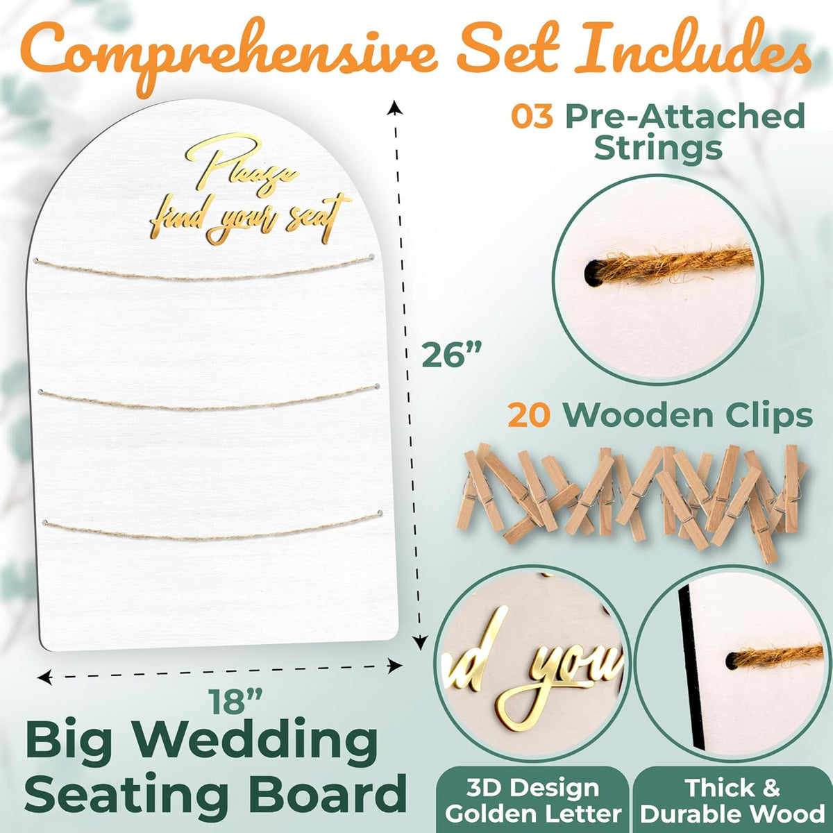 Wedding Seating Chart Board Display for Wedding Reception - Rustic Seating Chart for Reception
