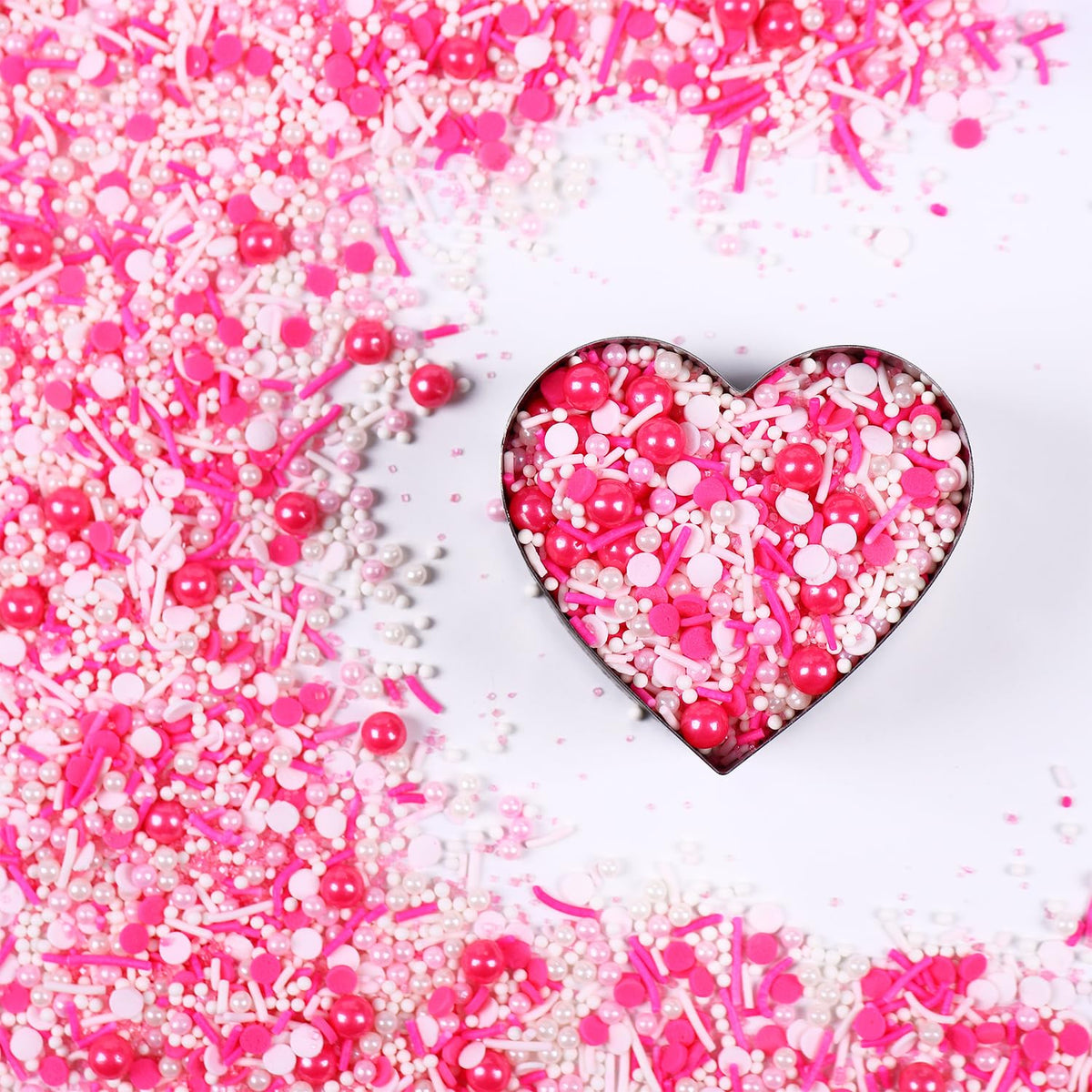 Edible Pink Sprinkles for Cake Decorating, Pink Confetti Sprinkles, Pink Jimmy Sprinkle Mix