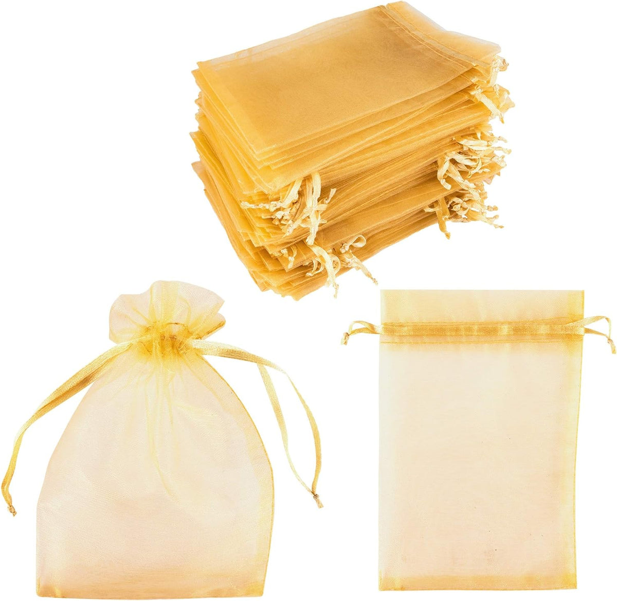 Super Z Outlet 100 Pack 4x6 Inch Mini Sheer Drawstring Organza Transparent Bags Jewelry Sack