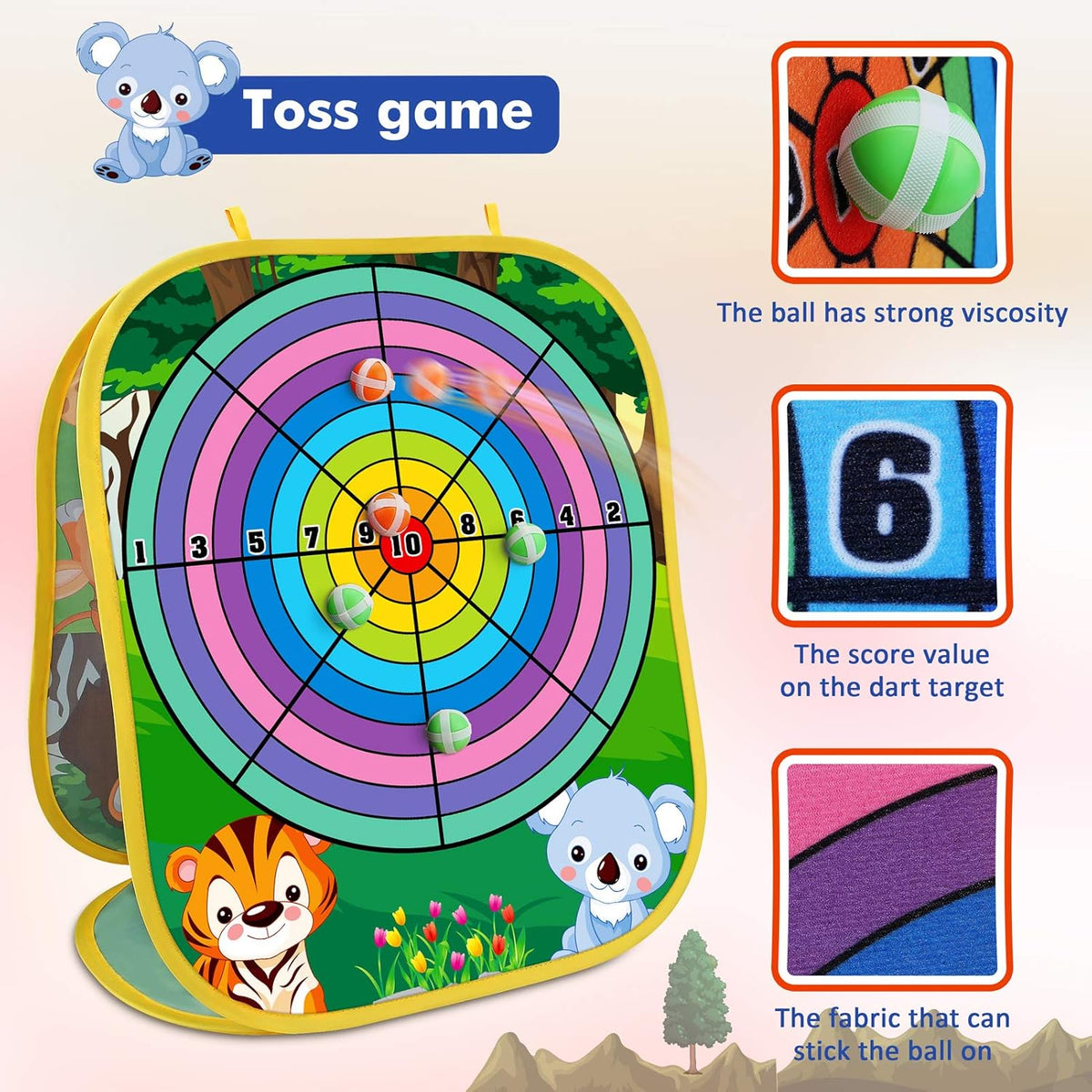 Animal Bean Bag Toss Game Toy Outdoor Toss Game, Family Party Party Supplies for Kids, Gift for