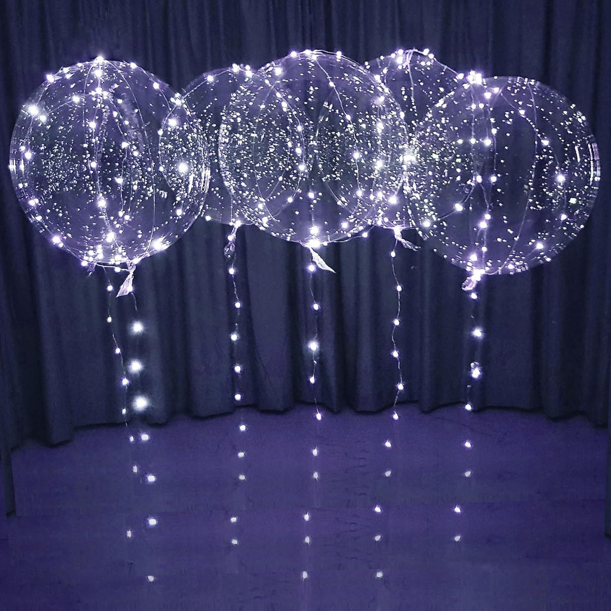 White LED Balloons Light up Bobo Party Balloons DIY kit-Clear Cold White LED Balloons for Helium or