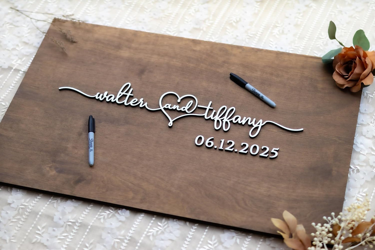 Personalized Last Name Guest Book, Unique Guest Book Sign, Custom Alternative Guest Book, Wooden