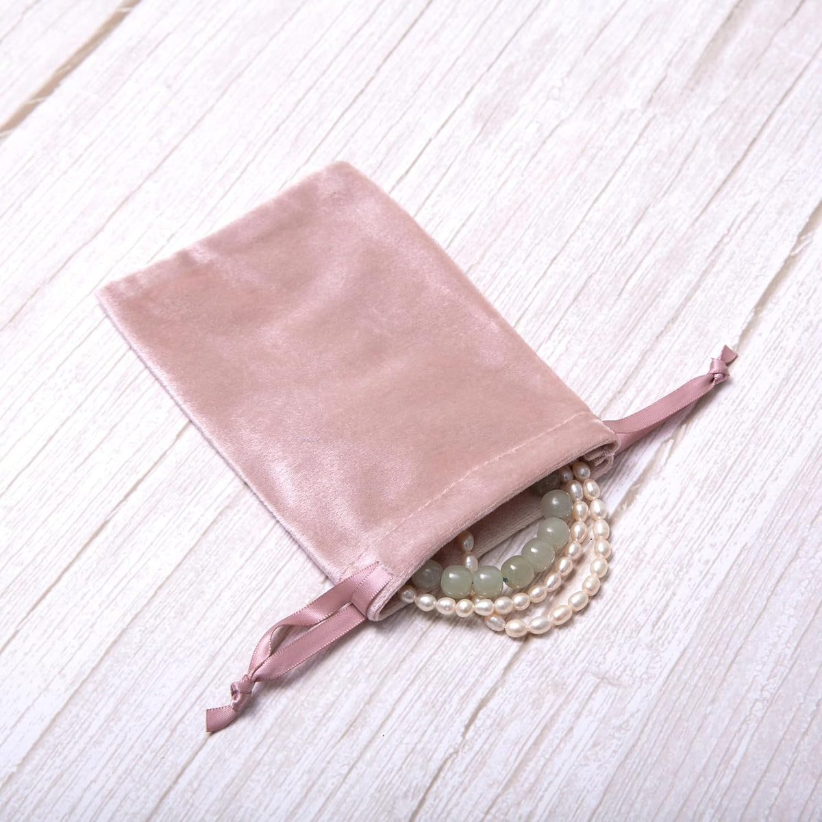QIANF 12pcs Rose Pink Velvet Drawstring Bags 4x6 inches Glossy Small Velvet Cloth Gift Bags Jewelry