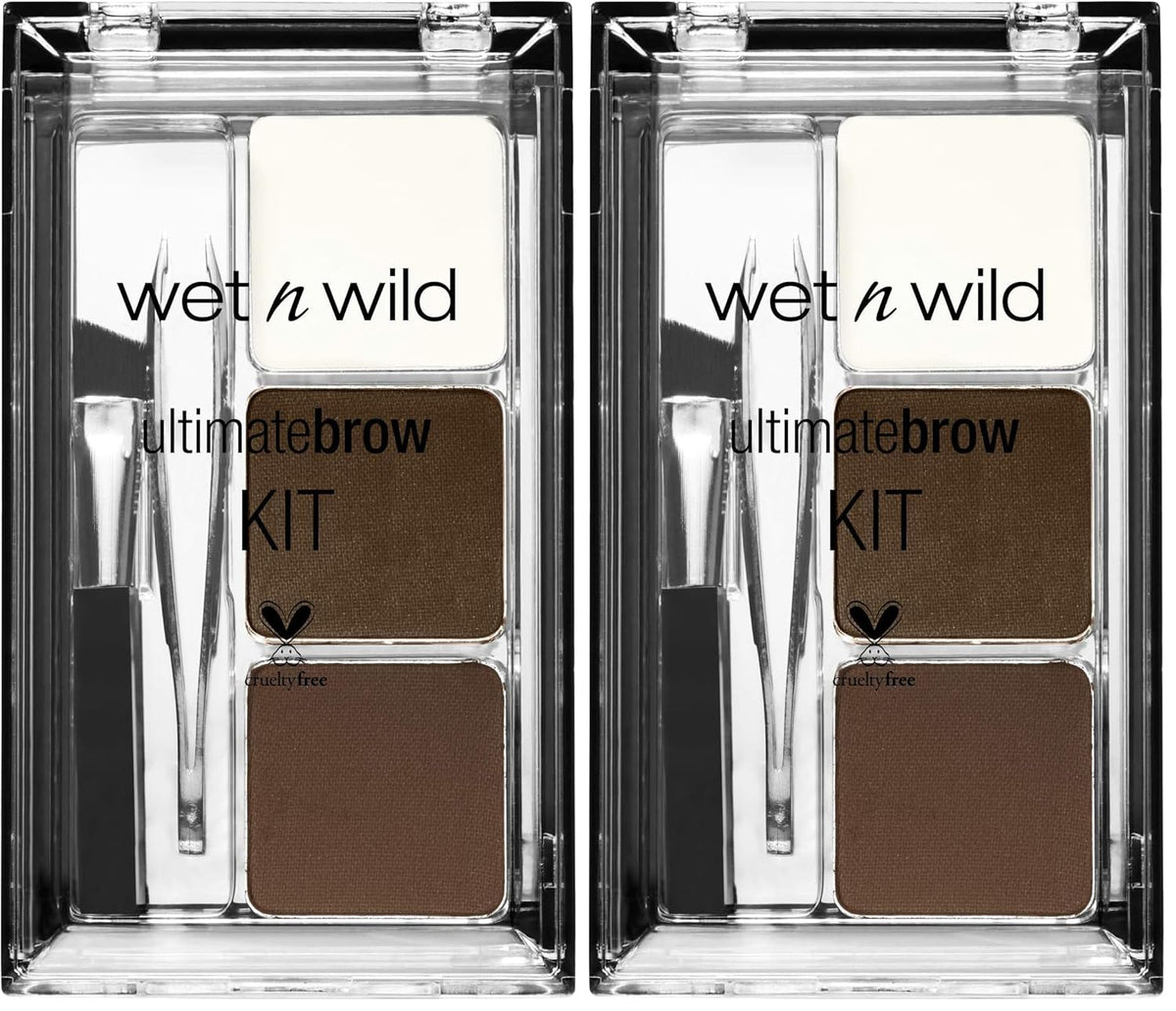 wet n wild Ultimate Eyebrow Makeup Kit, Long-Lasting Matte Brow Powder, Tweezers, Wax & Brush