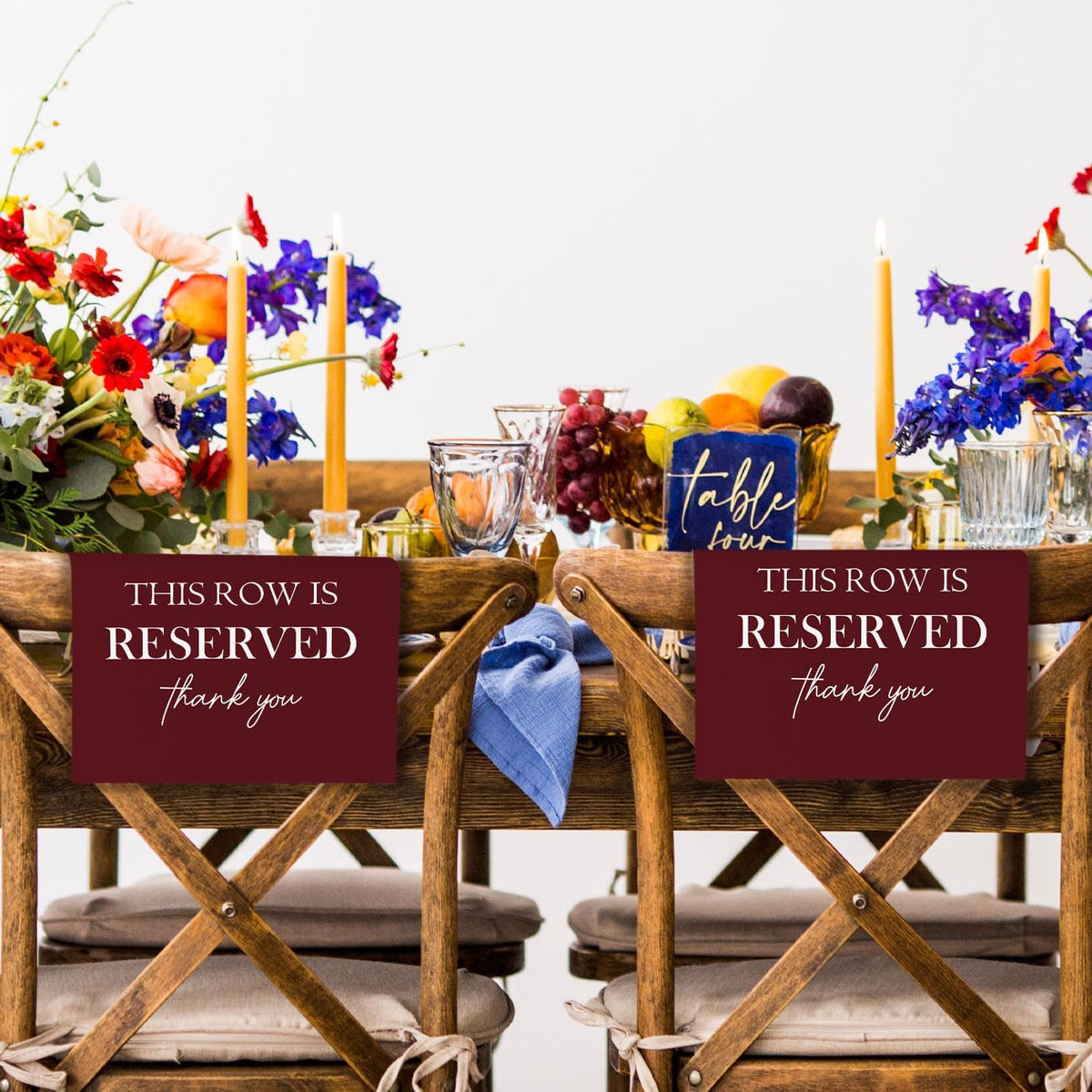 Reserved Seating Chair Signs, This Row Is Reserved Pew Cloths Seating Placeholder for Church Pews