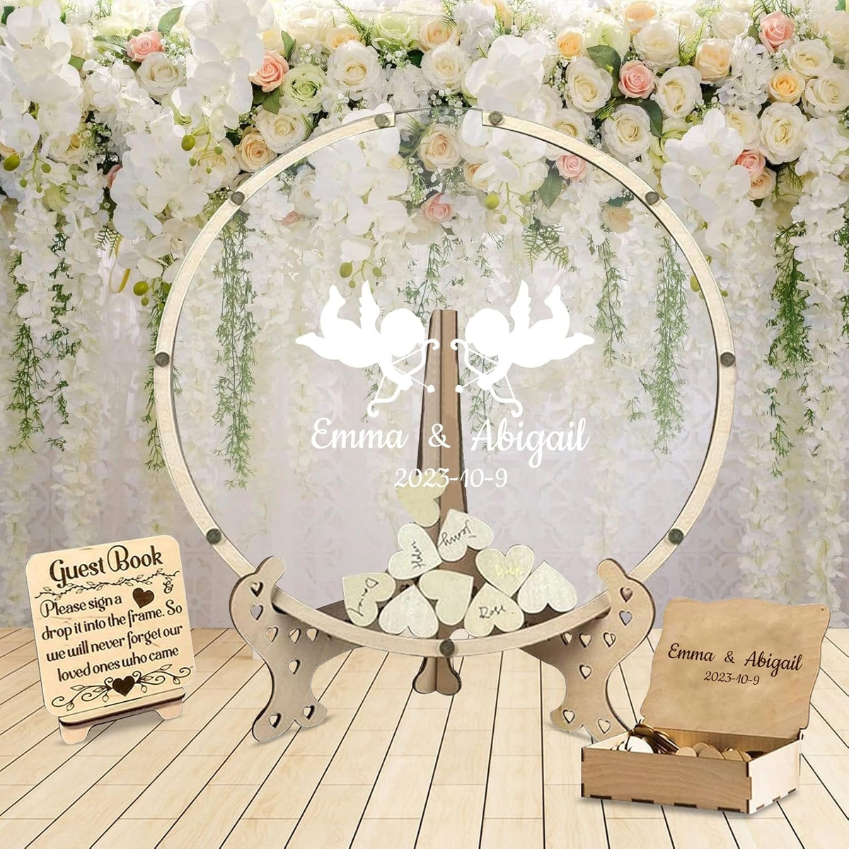 Personalized Wedding Guest Book Alternative Custom Name & Date Guestbook Sign Customized Guest Book