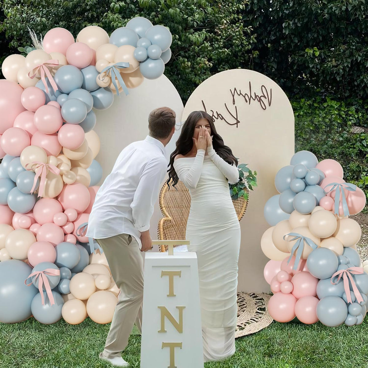 NUTTYBASH Gender Reveal Balloon Kit, 141Pcs Baby Shower Decorations