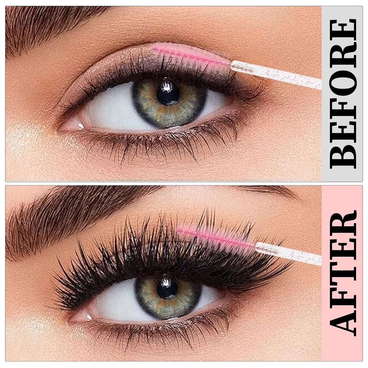 300PCS Disposable Mascara Wands Spoolie Brush Crystal Eyebrow Brushes Eyelash Extension Applicator