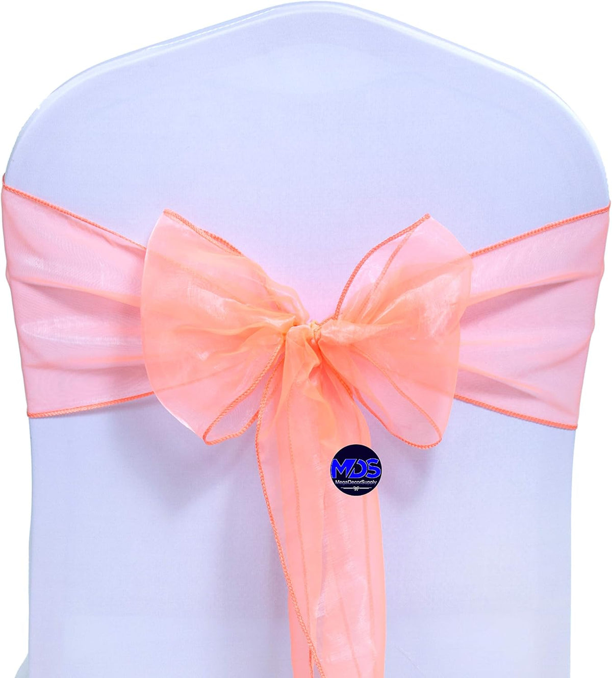 MDS Pack of 250 PCS Organza Chair Sashes Wider Dining Chair Bows Ribbon Tie Back for Wedding Party